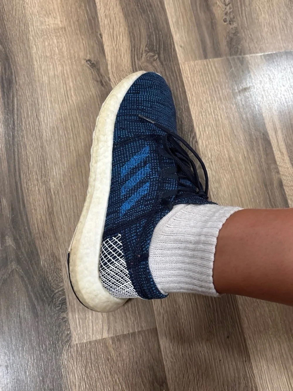 adidas Navy and Bright Blue Knit Running Shoe